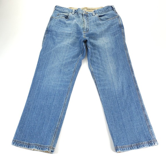 Duluth Trading Flex Ballroom Jeans Mens 36x28 Blue Denim Relaxed Fit ` - Picture 2 of 12